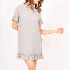 Ivy George Short Sleeve Flutter Dress in Pale Blue